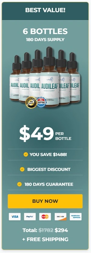 AudiLeaf supplement 6 bottles best value package